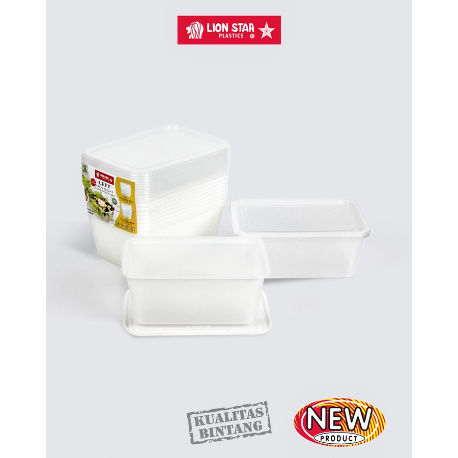 Lion Star Lefy Set Kotak Makan Kotak Bening Segi / Rectangular 750 ml Toples Plastik