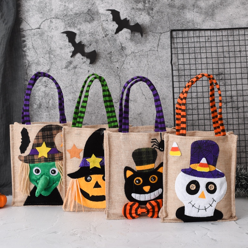 Khatinstore Tas Totebag Halloween Anak / Candy Bags / Tas Hadiah Kantong / Unisex Import - TH02