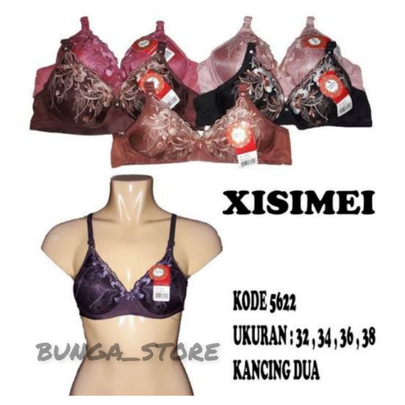 BRA BH XISIMEI BORDIR / Bra Bh Kait 2 / Bra Tanpa Kawat / Bra Wanita Import