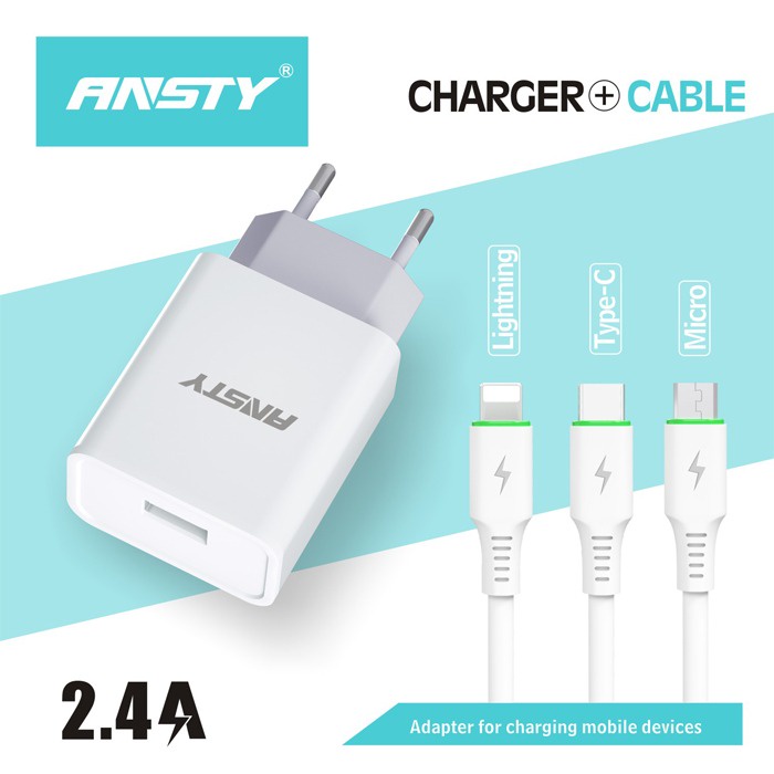 TC ANSTY C-005 - ADAPTER - CASAN - CHARGER 2.4A STABLE CHARGING