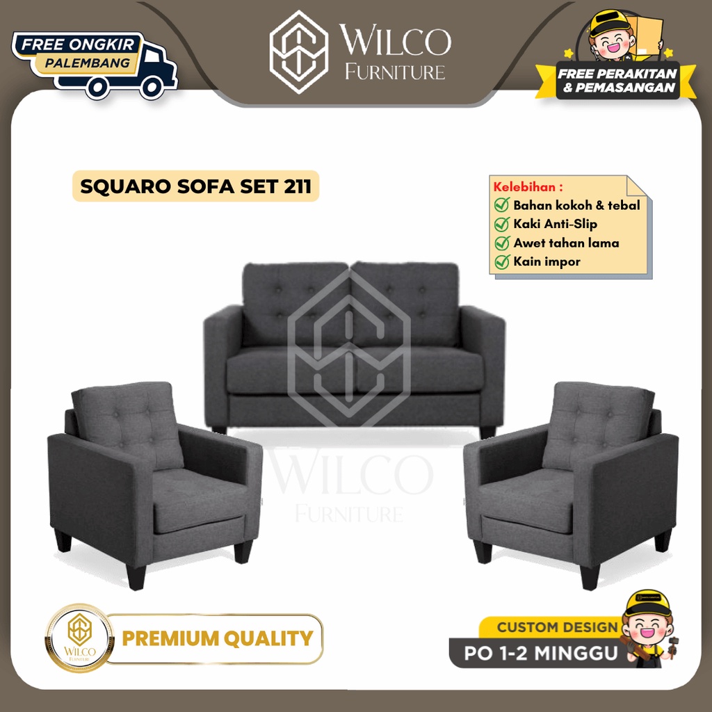 Sofa Squaro Set 211 / Sofa Ruang Tamu Minimalis Modern