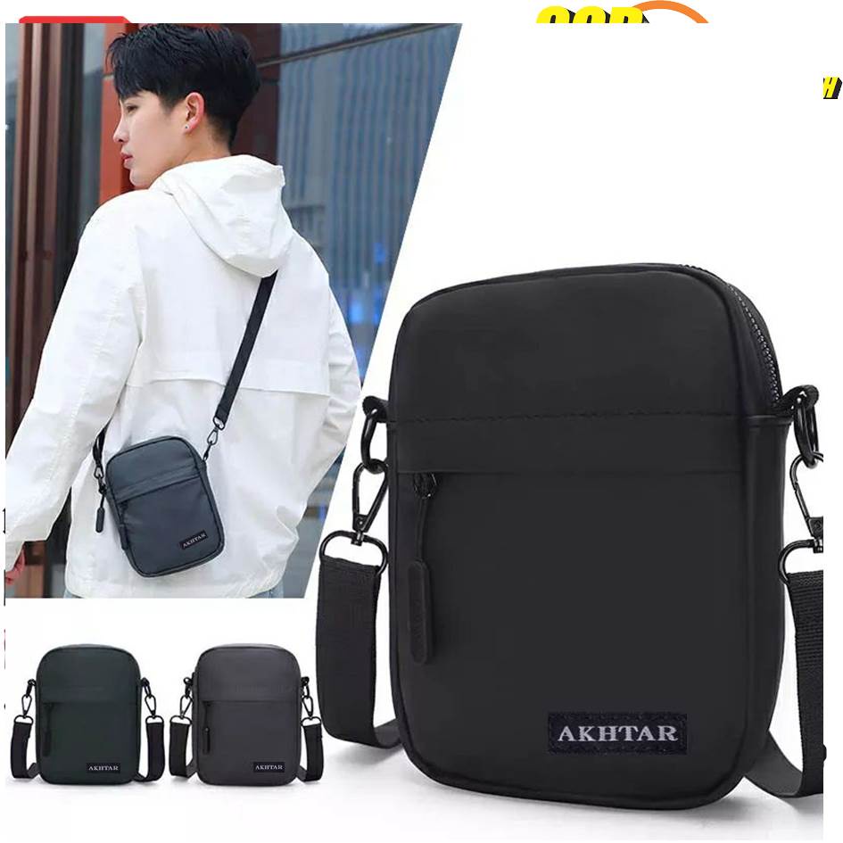 Tas selempang Pria Kecil Simple Keren Distro Terbaru bahan kain Murah 10rb Slingbag Mini Original