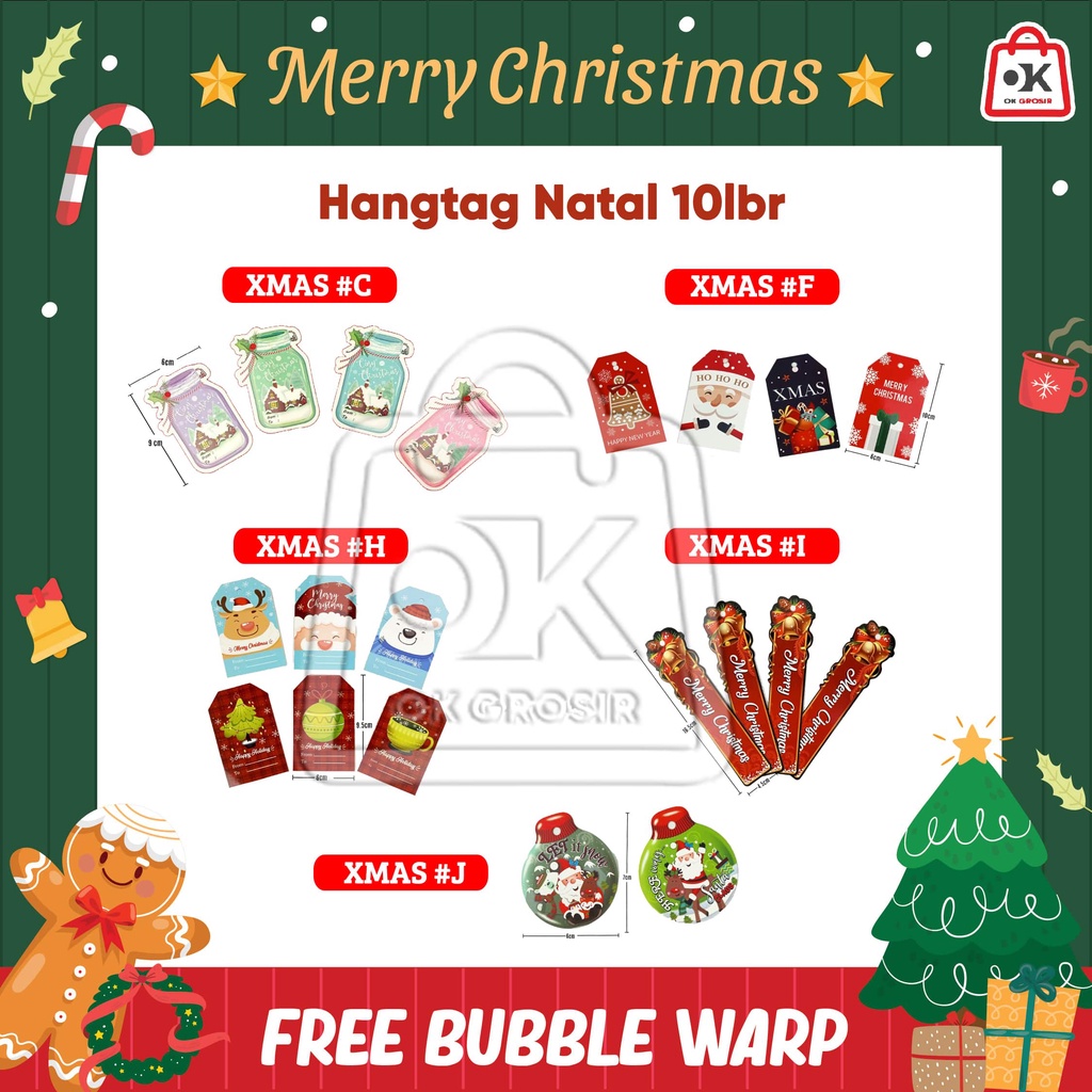 

Hangtag Natal / Tag Label Natal (1 pack isi 10pcs)