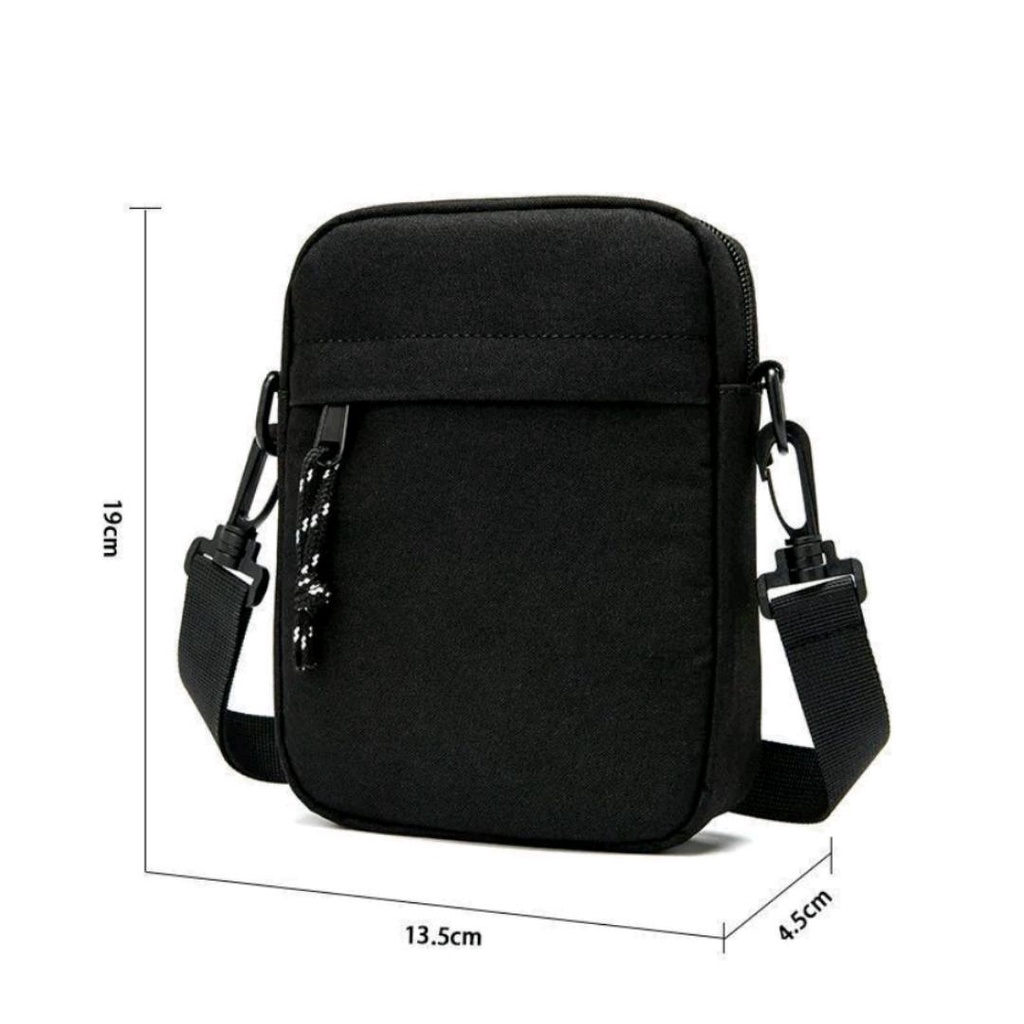 tas  selempang pria polos bahan kanvas selendang bahu | selempang laki anak remaja resleting terbaru