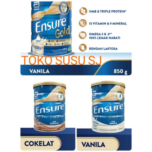 ENSURE VANILA  COKLAT 900 GRAM/900GR/ENSURE GOLD 850 GRAM/850GR