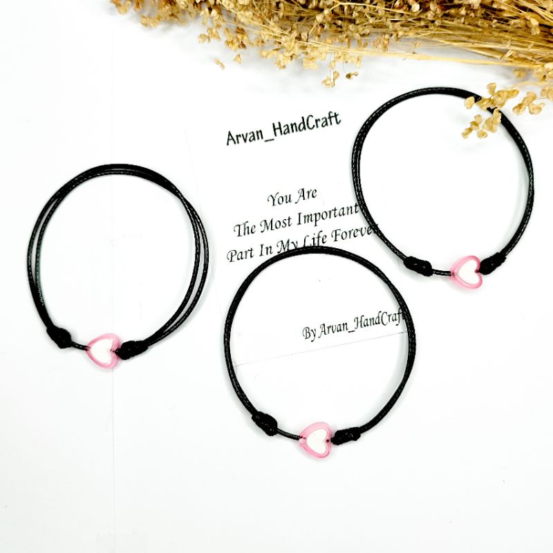 Gelang Tali Love Pink / Gelang Simple Love Pink / Gelang Tahan Air Love Pink