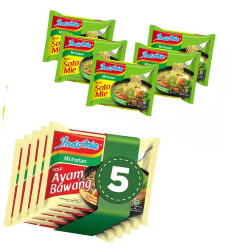 

Paket Duo Hangat, MURAH!! (Isi: 1 Paketan Indomie Rebus Soto dan Ayam Bawang (@isi 5Pc))