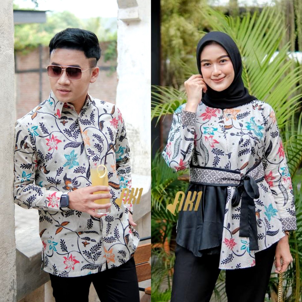 Batik alina Batik Couple Modern Baju Batik Wanita Modern Atasan Batik Kerja Wanita Blouse Batik Kantor M L XL XXL