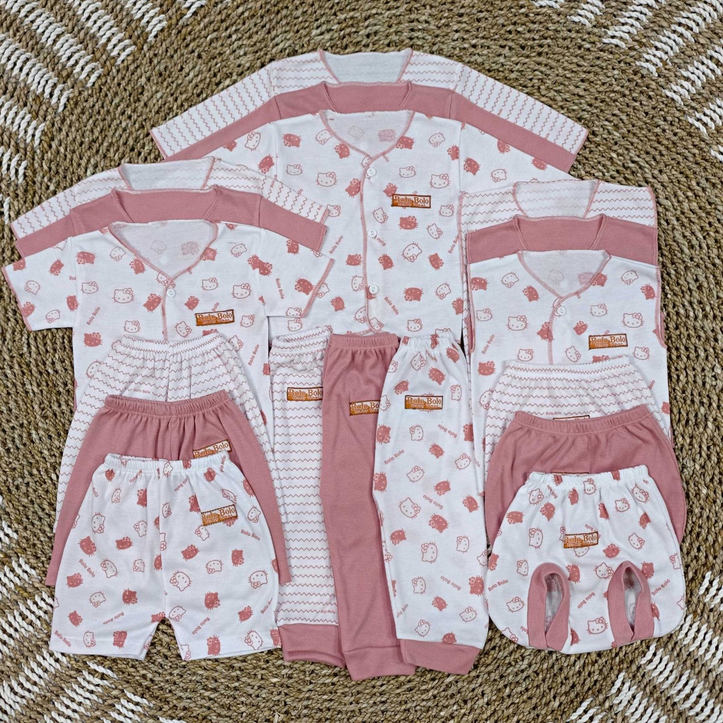 Serian Dusty - 18 PCS Paket Baju Bayi Perempuan Celana Bayi SERIAN PINK DUSTY Setelan Bayi Baju Bayi Newborn Baju Bayi Baru Lahir Baju Bayi Kekinian