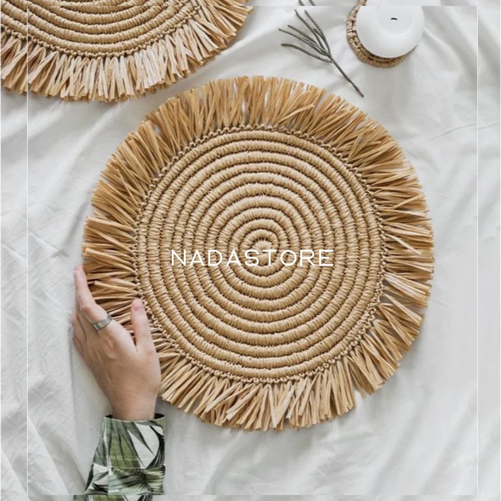 Placemat Agel / Gajih Rumbai / Placemat Agel /Gajih Motif Natural Rumbai