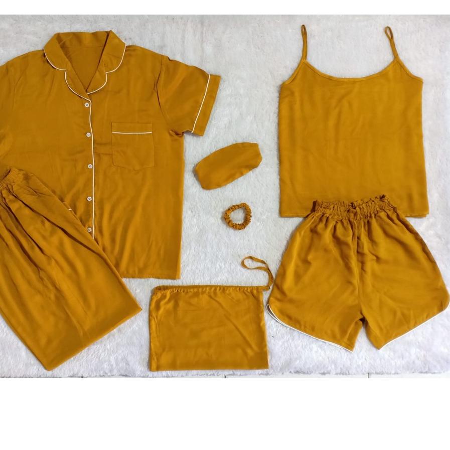 FREE ONGKIRSET PIYAMA SATEN PREMIUM 7IN1 & RAYON 7IN1 READY STOK Kyoro Beauty 7 in 1 - celline|KD9