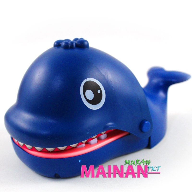 MAINANKEI MAINAN ANAK MURAH LZ13 PAUS GIGIT KANTONG CRAZY WHALE GIGIT KAGET SET KANTONG MAINAN PRANK