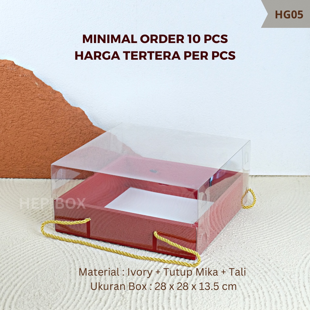 Box Mika Tali / Box Mika Handle / Kotak Hantaran Mika / Kotak Kue Mika I HG05