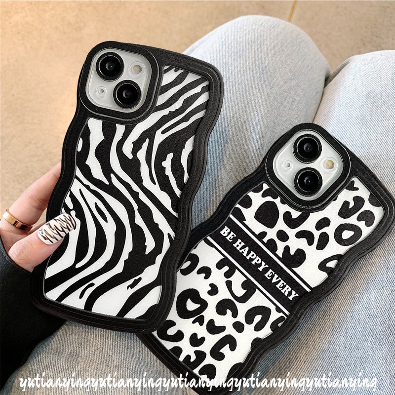 Casing Leopard Keren Oppo A17 A15 A12 A57 2022 A7 A55 A95 A76 A9 A5 2020 A96 A54 A16K A16 A3s A15s A16s A74 A1K A5s A16E A53 Reno 58 7 6 A12E F9 A52 A33 A72 A35 Zebra Case Tepi Bergelombang