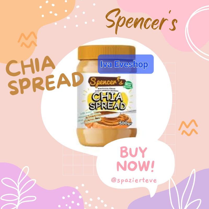 

Spencer's Chia Spread (500gr) - Original, Unsweetened, Crunchy, Chocolate Spencers