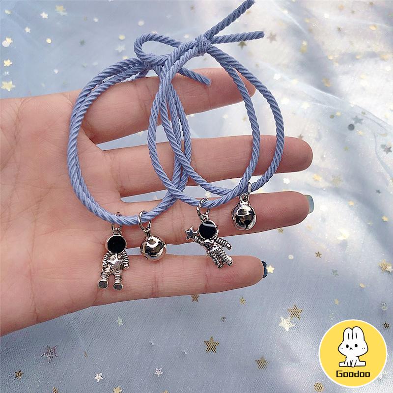 2 buah gelang magnet gelang pasangan tali karet gelang pasangan desain astronot - sd -Doo