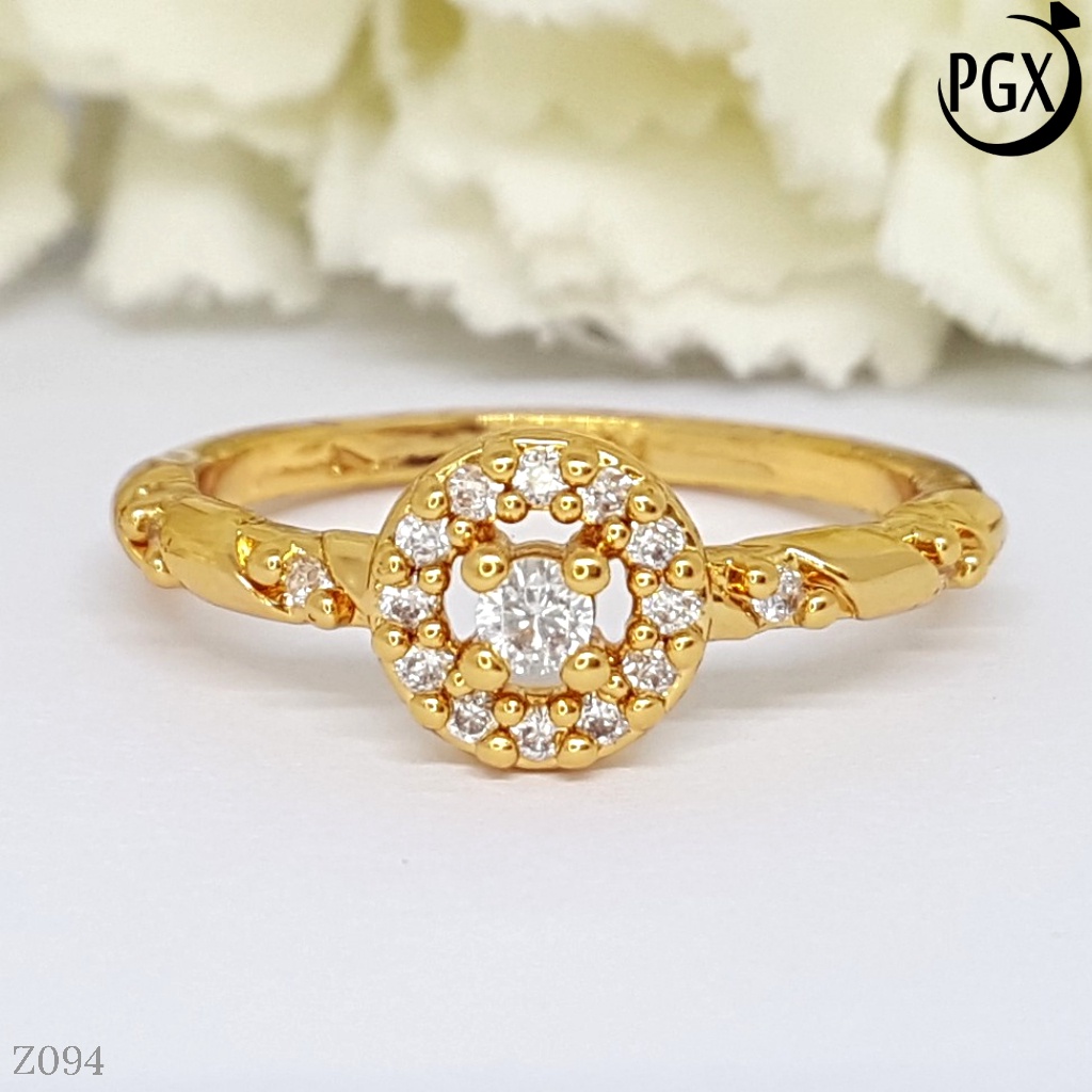 PGX Cincin Xuping Wanita Aksesoris Fashion Perhiasan Lapis Emas Premium - Z386