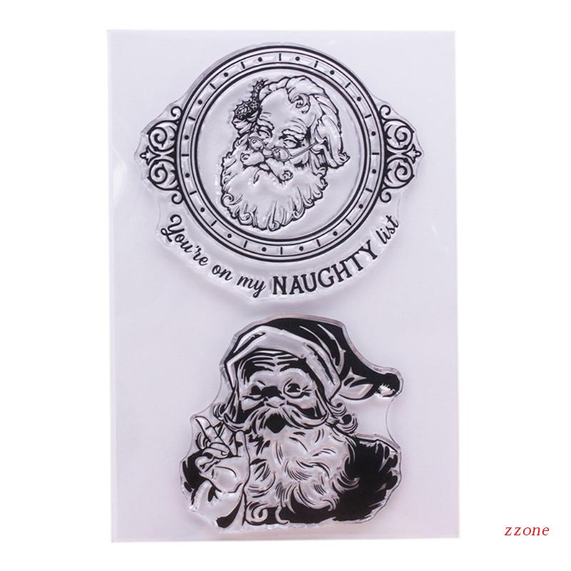 Stempel Segel Bahan Silikon Motif Santa Gaya Retro Untuk Dekorasi Album Foto