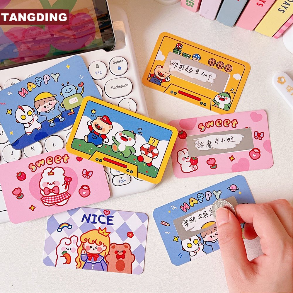 【COD Tangding】Kartu Scratch Off Lottery Motif Kartun Untuk Anak-Anak