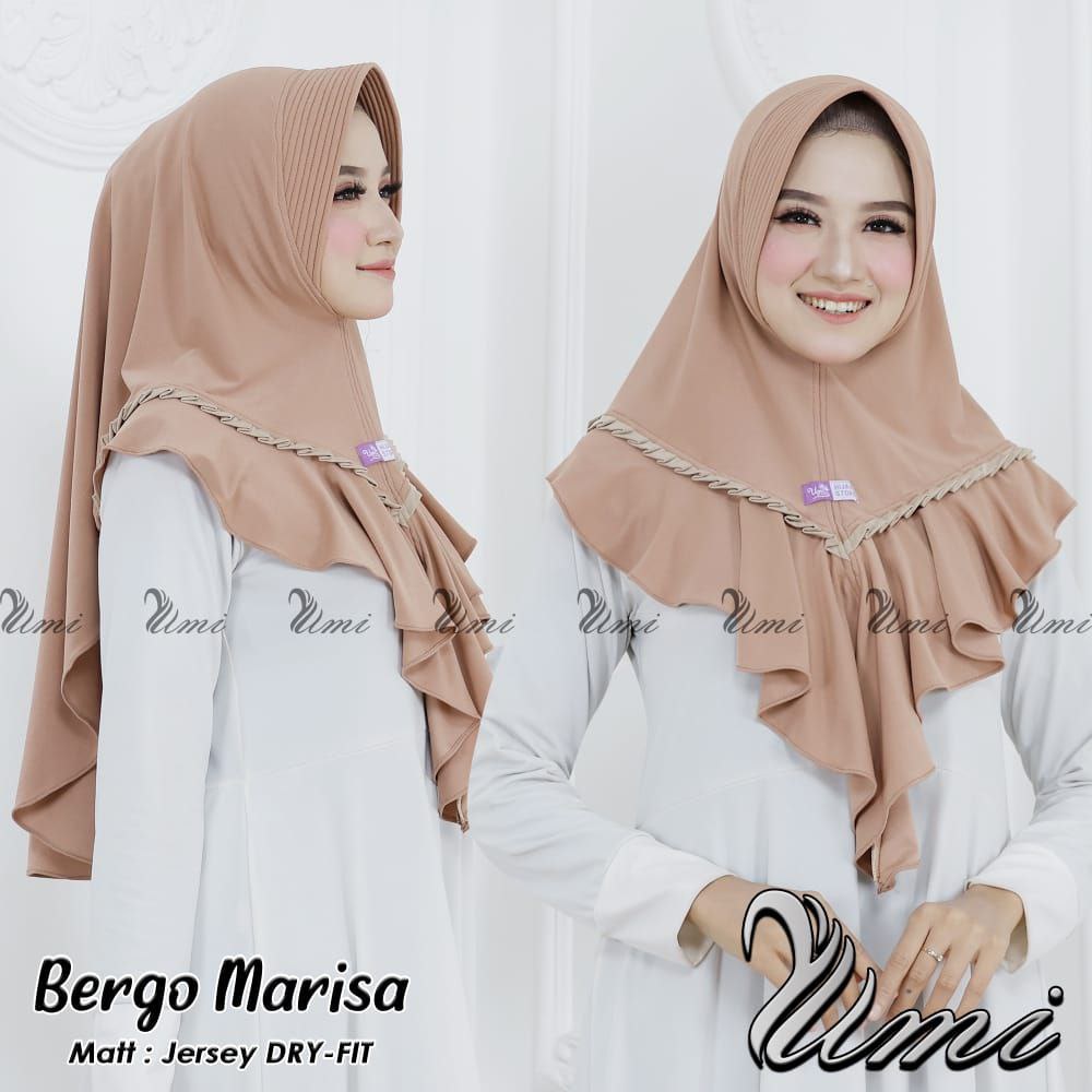 Hijab Bergo Jersey Rempel Jilbab Bergo Marissa Jilbab Instan Original Umi