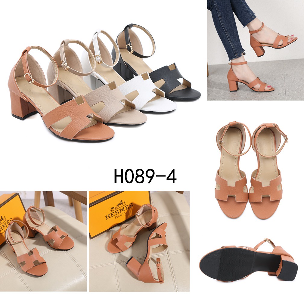 H Epsom Encens 50 Sandals With &quot;H&quot; Cut-Out H089-4