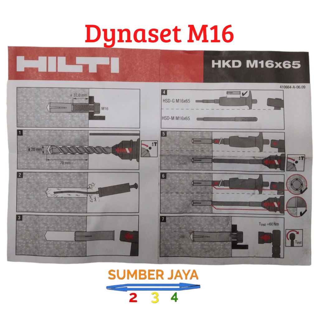 Dynaset M16 / Dinaset 6MM / Drop In Anchor M16x65 TERMURAH