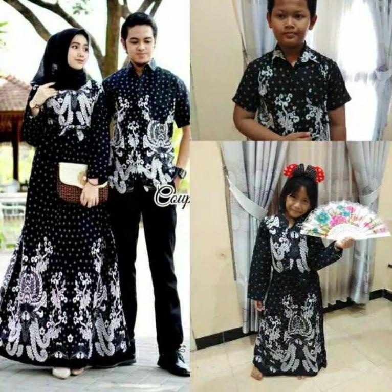 Batik couple keluarga modernset couple batik keluarga gamis jumbo GURITA PUTIH / Baju couple keluarg