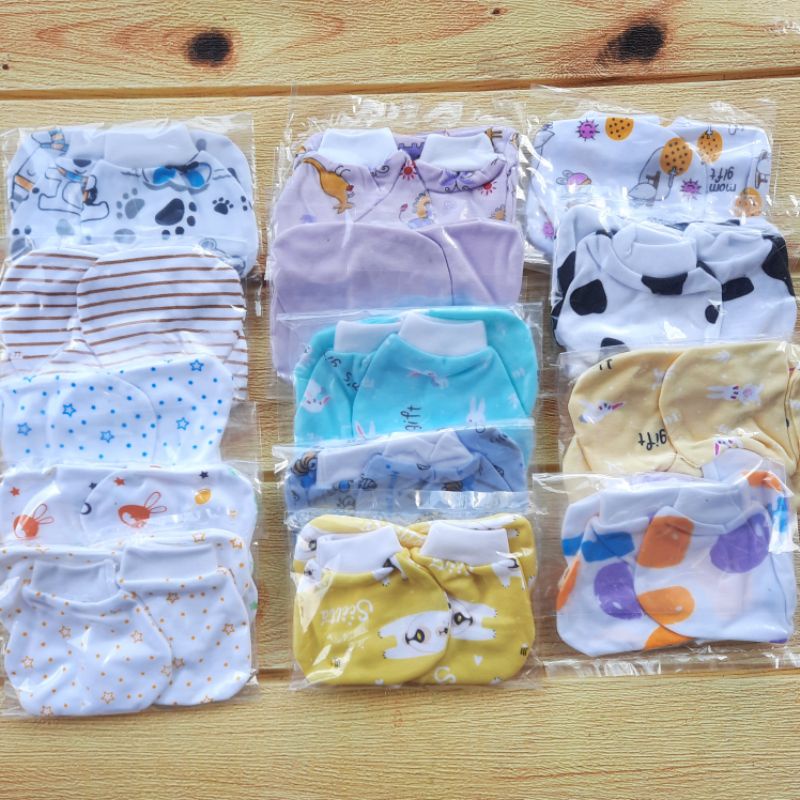 3 pasang//Sarung Tangan Kaki Bayi Baru Lahir laki laki perempuan putih Bahan Lembut Murah