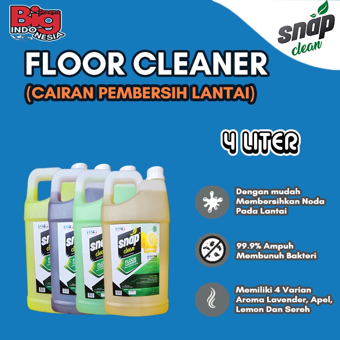 Cairan Pembersih Lantai Sabun Pel Lantai Floor Cleaner 4 Liter SNAP CLEAN