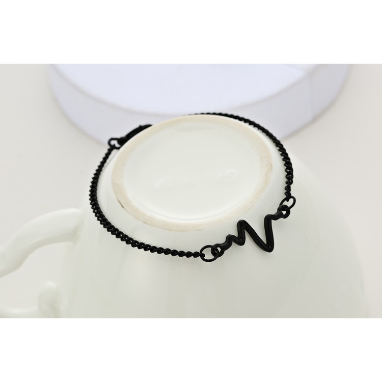 ✅Grosir Jam Senen - Gelang Rantai Unisex Couple Charm Electrocardiogram Fashion Korea Aksesoris Fashion