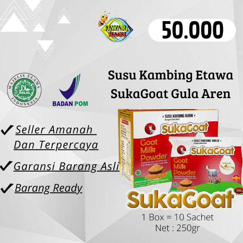 

susu kambing etawa asli murni 100% suka goat gula aren 250gr obat osteoporosis