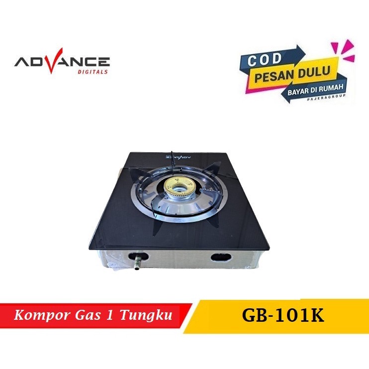 Kompor Gas Kaca Advance GB-101K  1 Tungku Tempered Glass