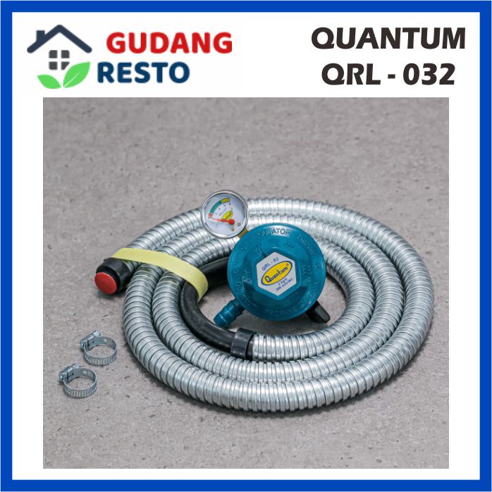 Selang dan Regulator Gas LPG Quantum QRL 032 / QRL032 /QRL-032 ELPIJI 3 KG / 12 KG SEMUA KOMPOR ORIGINAL GARANSI