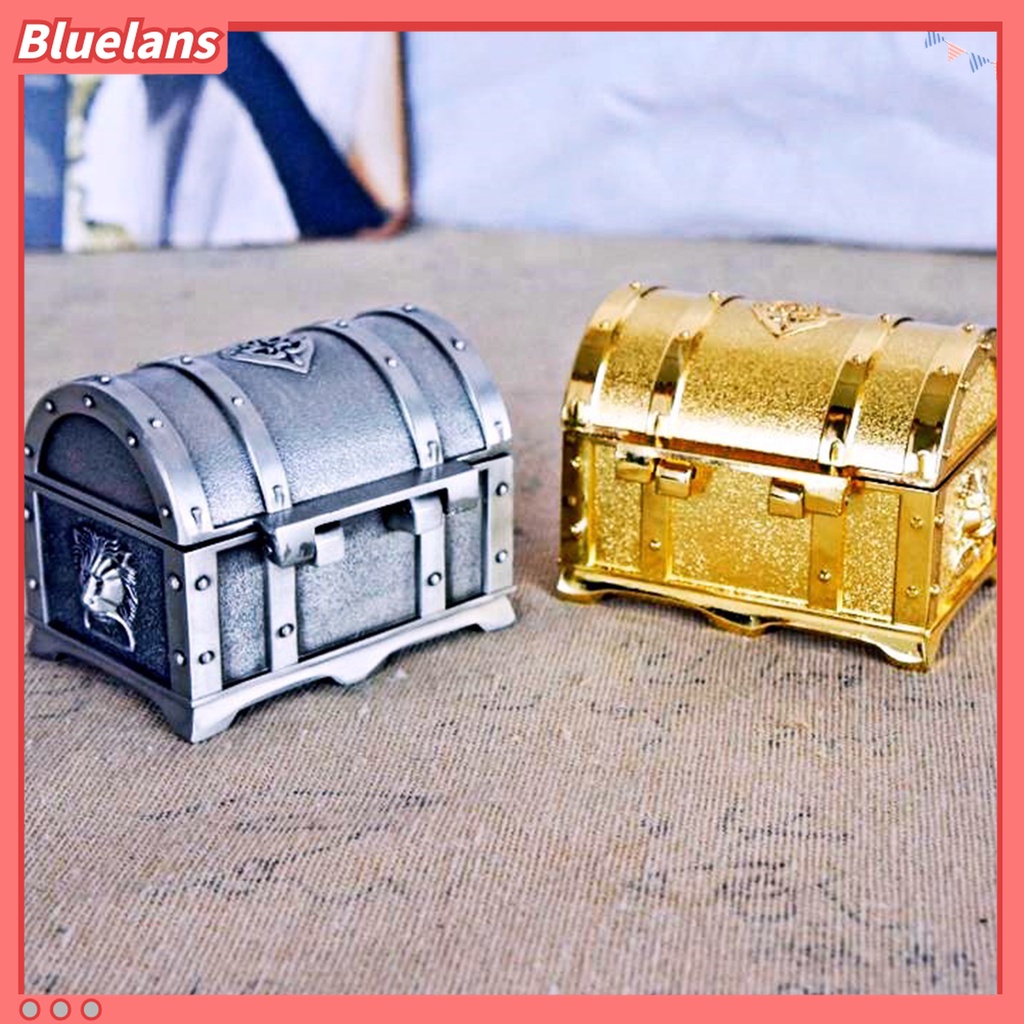 Kotak Perhiasan Bentuk Peti Harta Karun Gaya Vintage Ramah Lingkungan