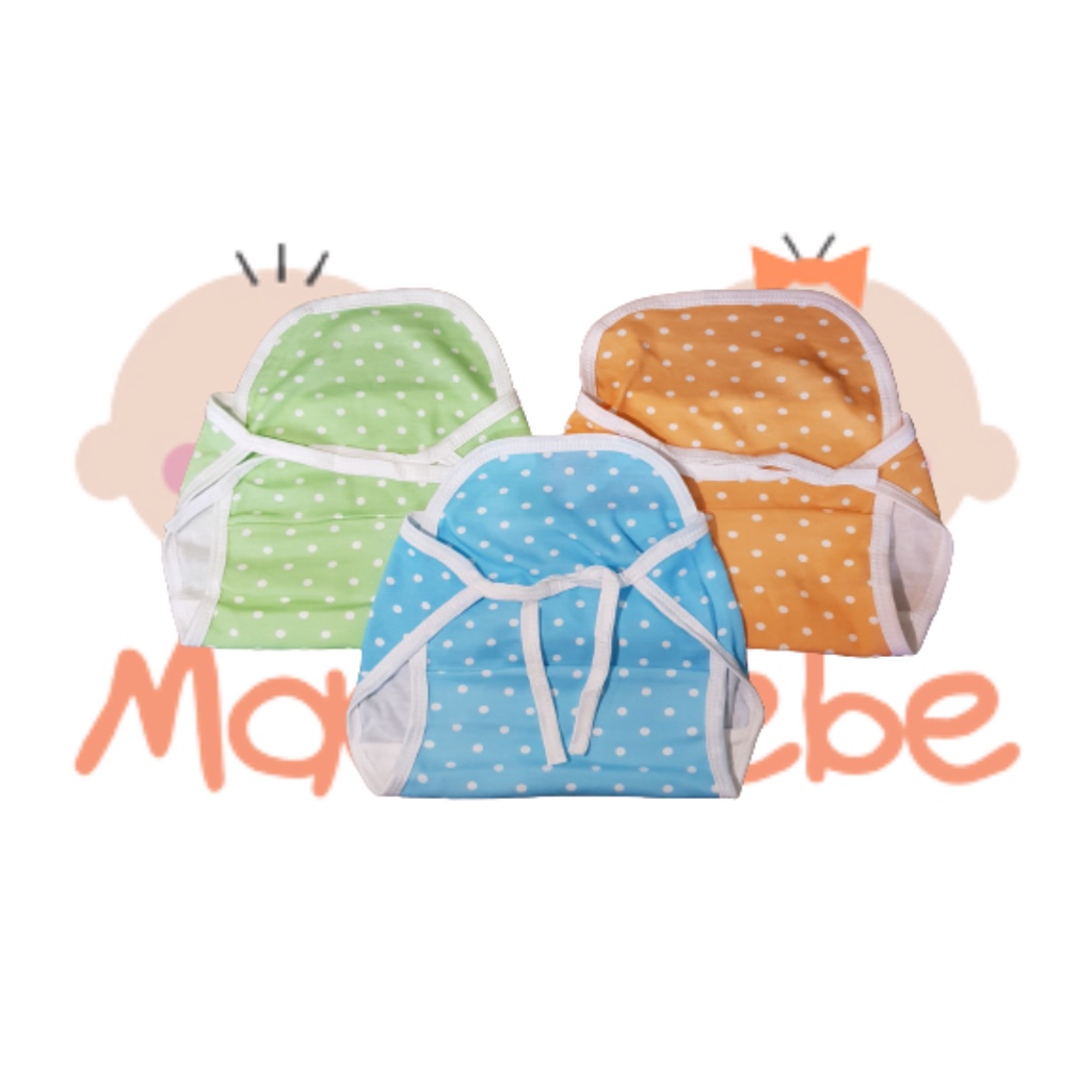 Cuddle Popok Tali Bayi Warna Polkadot Popok Kain Isi 6 Pcs