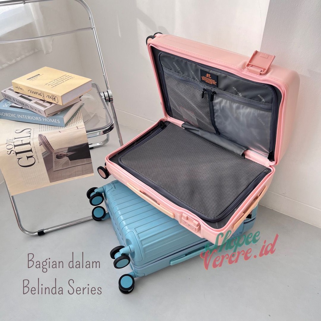 Koper BELINDA Series Cabin 20 Inch TSA Lock Double Zipper Anti Theft Suitcase Anti Pecah