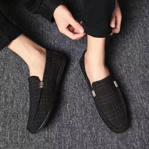 Highland Sepatu Slip on Pria  Kanvas Sepatu Santai Casual Formal Suede Kerja Kantor Kuliah KSC502