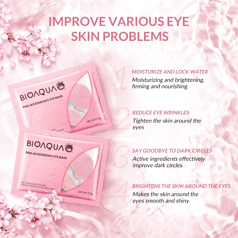 GIRLSNEED77 - COD 【BPOM】BIOAQUA eye mask Moisturizing masker mata 7.5g Memudarkan kerutan mata Hijau Biru Pink Collagen Kuning Osmanthus Golden Eye Mask