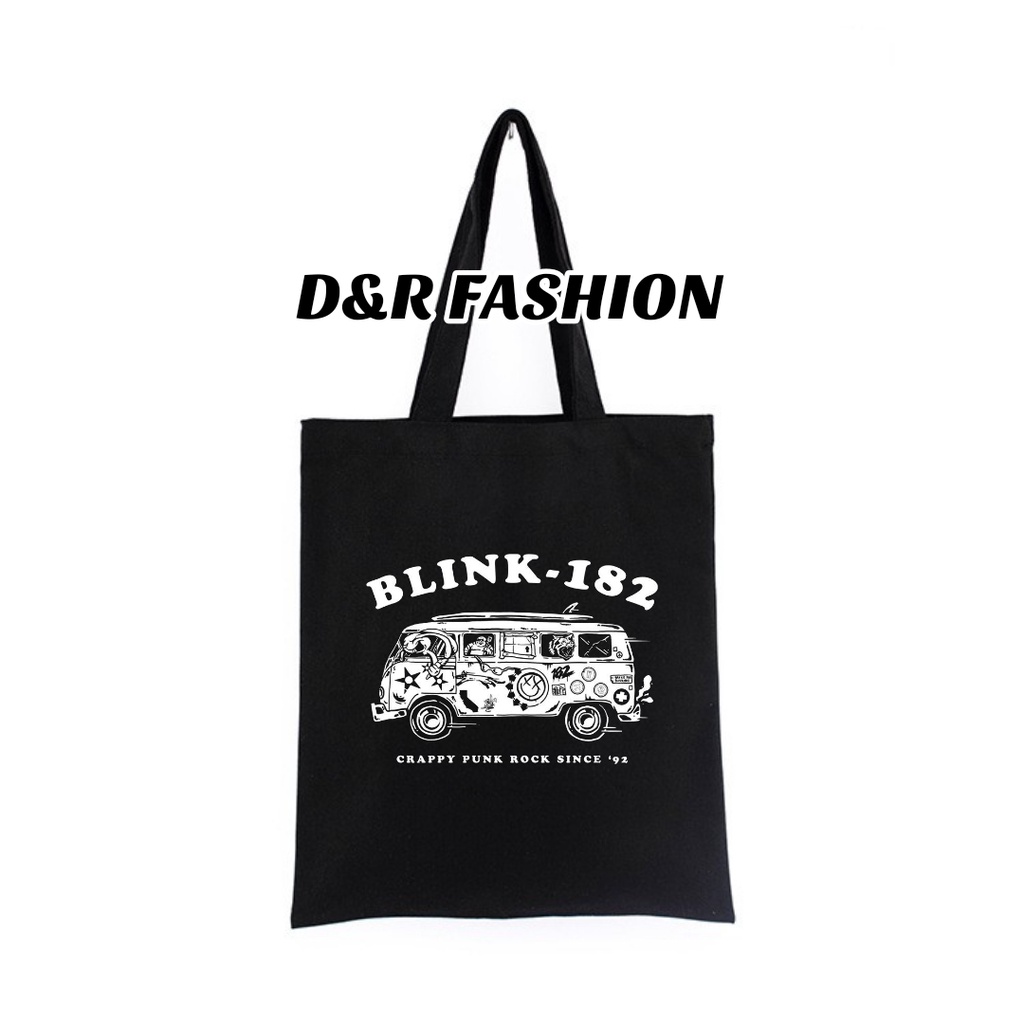 Tote bag Pria/Wanita band BLINK-182 music Tote Bag Canvas Kanvas PUNK ROCK totebag metal sling bags 