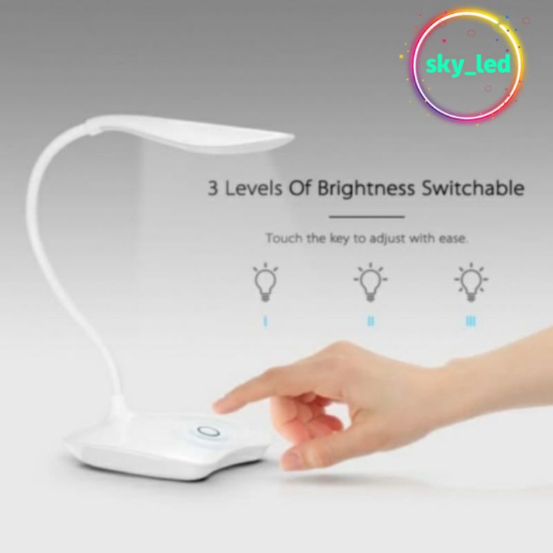 Lampu LED Meja Belajar/Lampu Baca White Portable