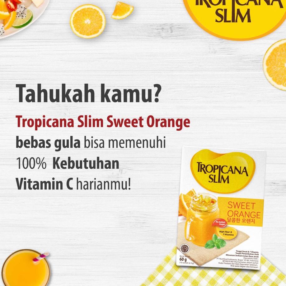 

artr8R2d--Tropicana Slim Sweet Orange (Sugar Free) 10 sachet - Minuman Jeruk Bantu Batasi Gula