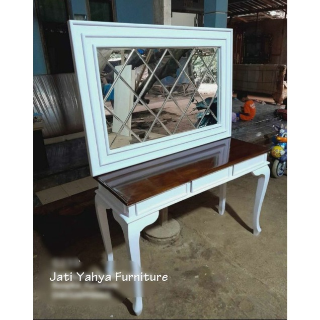 meja rias meja hiasan ruang tamu kayu jati