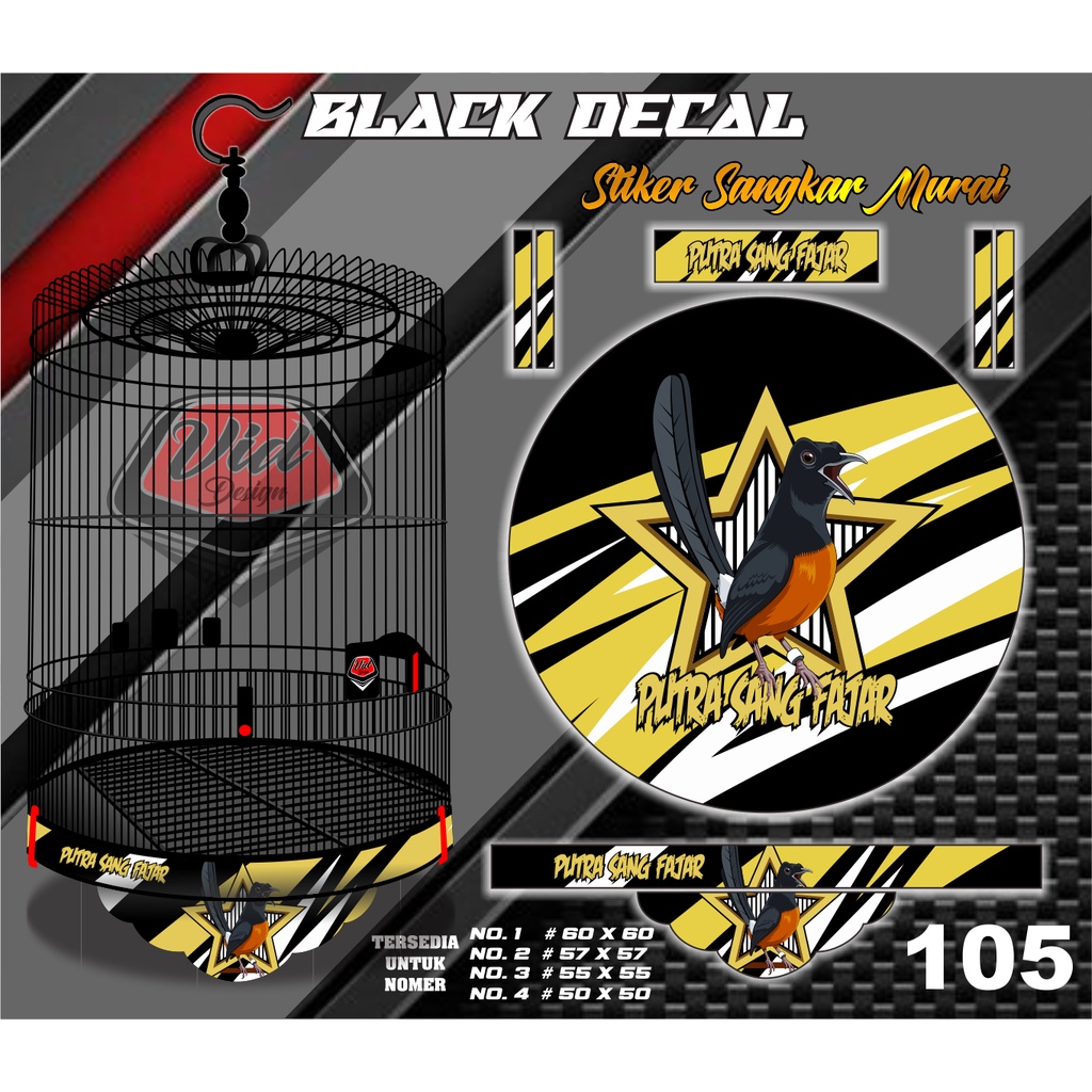 Decal Sangkar Kandang Murai Stiker Kandang Bulat No 1 2 3 4