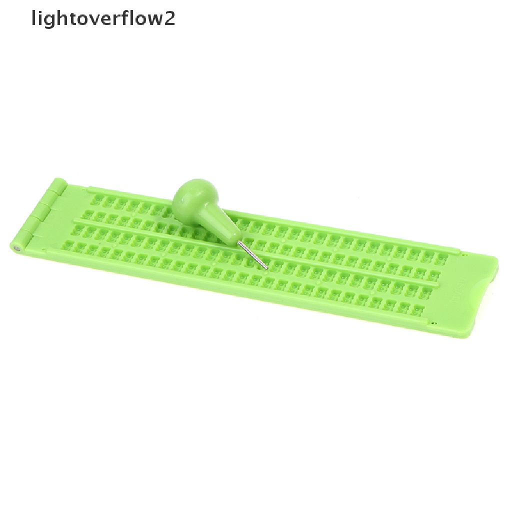 (lightoverflow2) Papan Tulis Braille Wrigate Slate Portable Praktis Bahan Plastik Dengan Stylus Untuk Sekolah