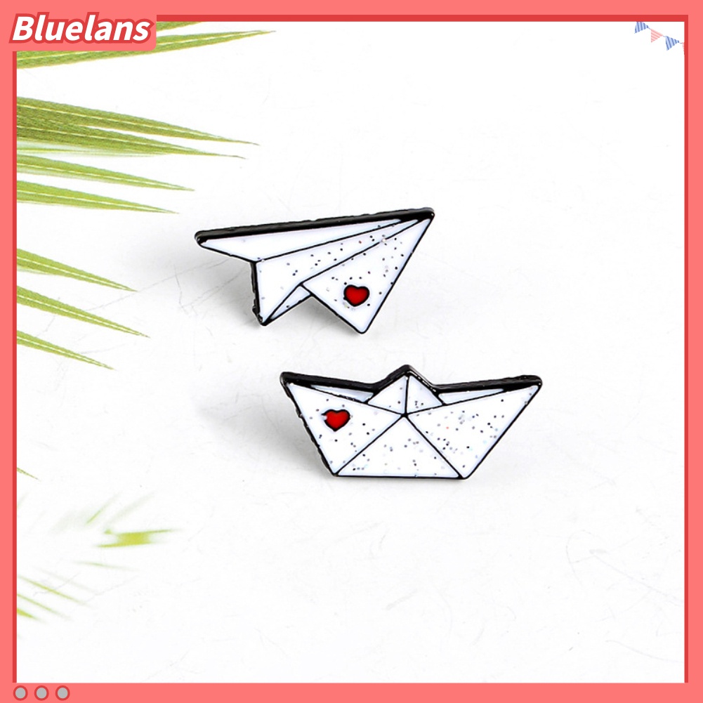 Bros Pin Enamel Bentuk Origami Pesawat Untuk Unisex