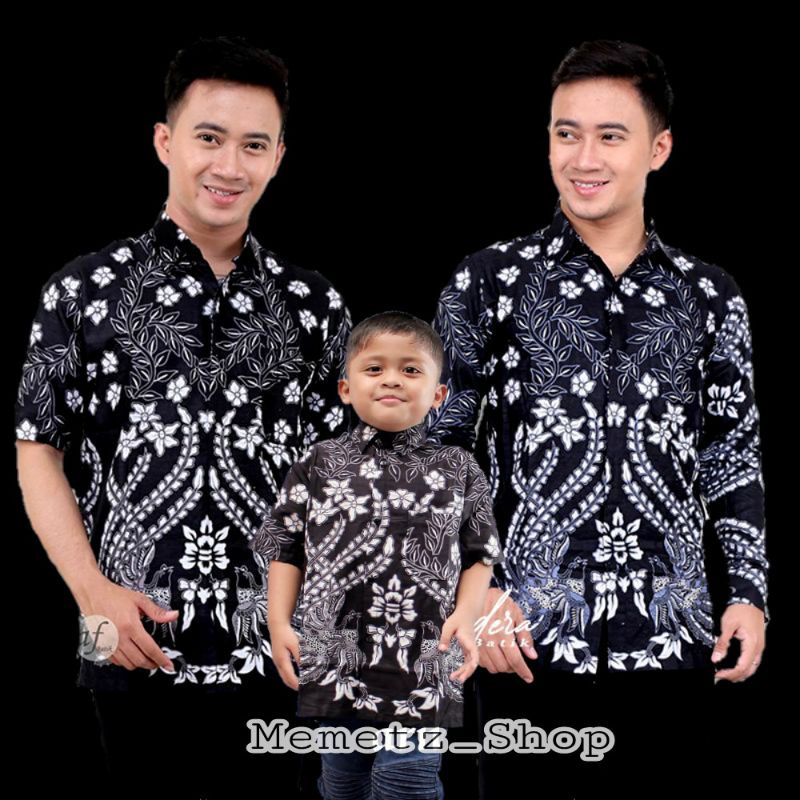 Couple Batik Ayah  Dan Anak Laki Laki - Kemeja Batik Ayah Dan Anak Lengan Pendek - Couple Ayah Anak