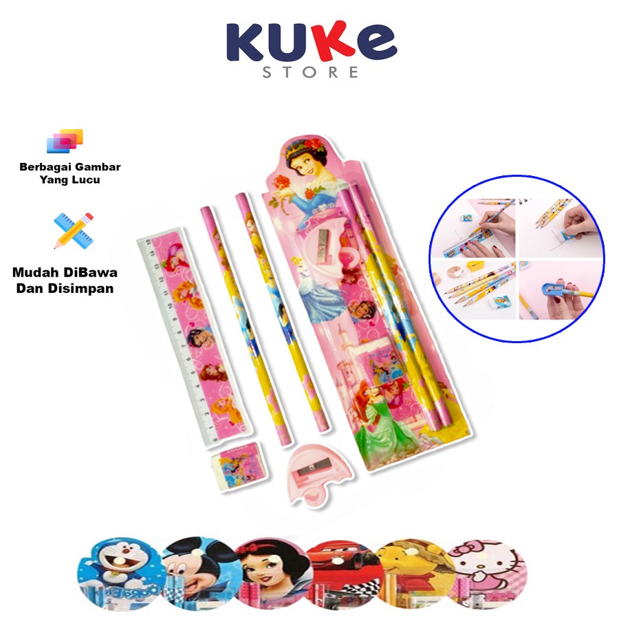 

KUKE Set Alat Tulis 5 in 1 Karakter / Mini Stationery / Alat Tulis Sekolah / Paket Alat Tulis / Pensil Set 5 in 1
