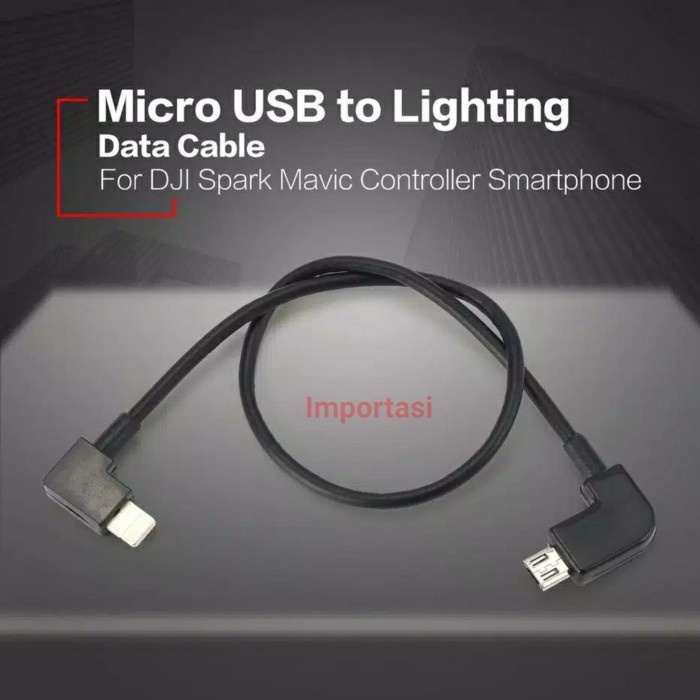 Kabel Remote Micro USB to Lightning iOS Data Cable DJI Mini 1 SE Mavic 2 Pro Zoom Mavic Air Spark