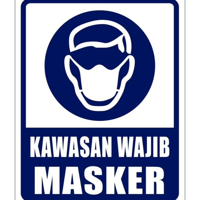 

sign stiker WAJIB PAKAI MASKER 15x20 rambu K3 safety 90-akhstiker08 Kualitas Baik