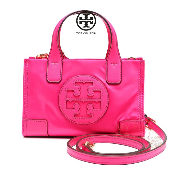 Tory Burch Ella Micro Nylon Tote Bag Crossbody Pink